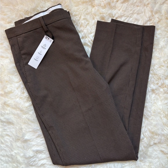 Zara Other - Zara Brown Houndstooth Slim Trousers Size 32 NWT Dress Pants